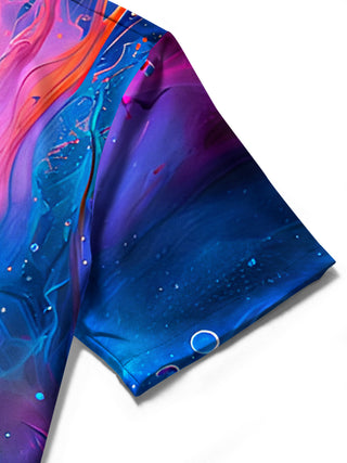 men's tie dye shirt close-up short sleeve