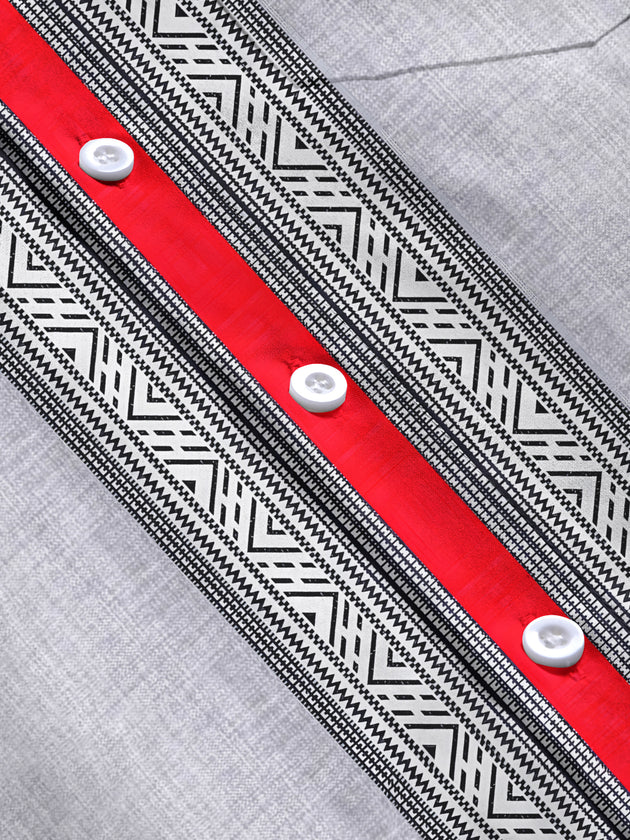 Men's geometric pocket short sleeve shirt flat lay
