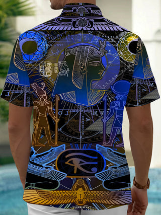 Men's art print half sleeve shirt side view