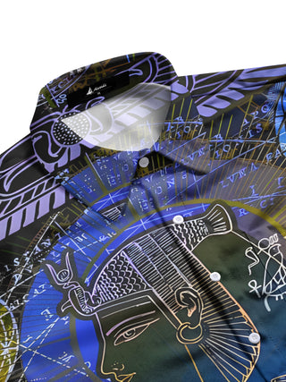 men's graphic art shirt side view