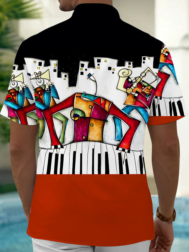 men's band shirt back view