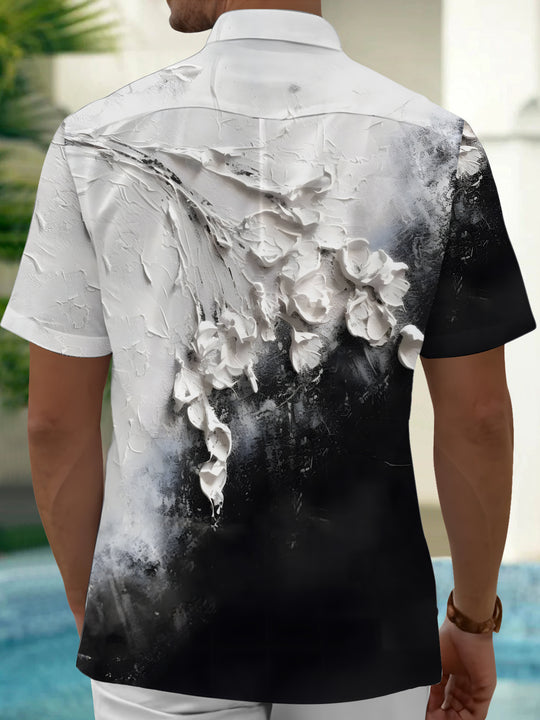 men's flower print shirt back view