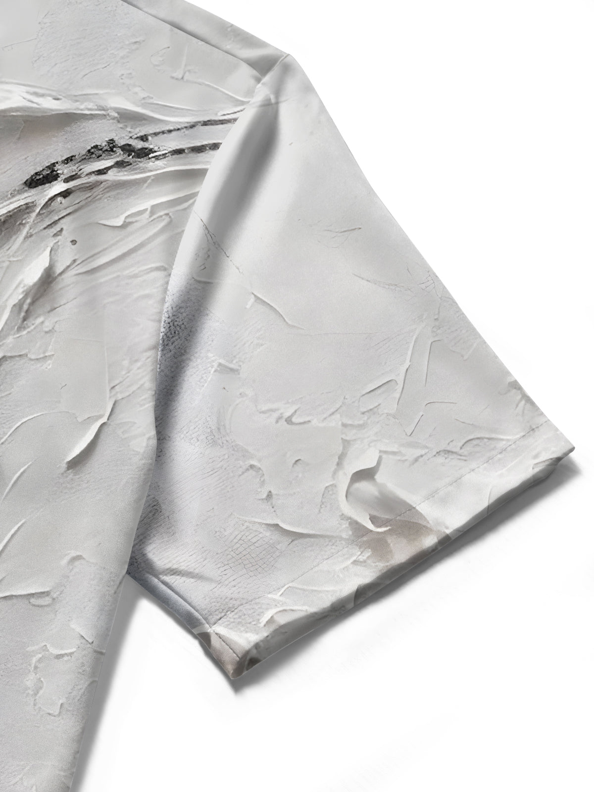 Black White Contrast Floral Print Men's Pocket Short Sleeve Shirts