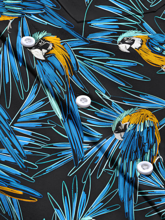 men's Hawaiian short sleeve flat lay shirt