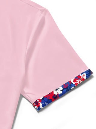 men's floral shirt close-up short sleeve