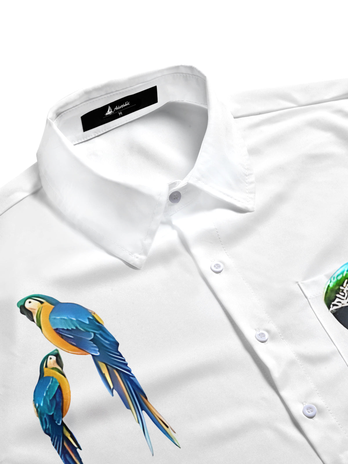 Parrot Print Men's Pocket Short Sleeve Shirts
