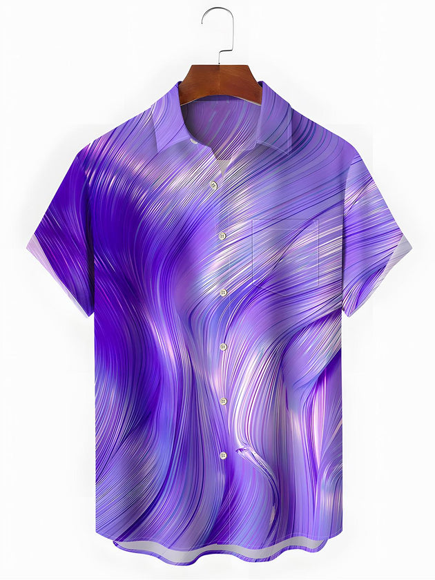 Men's abstract print short sleeve shirt front view