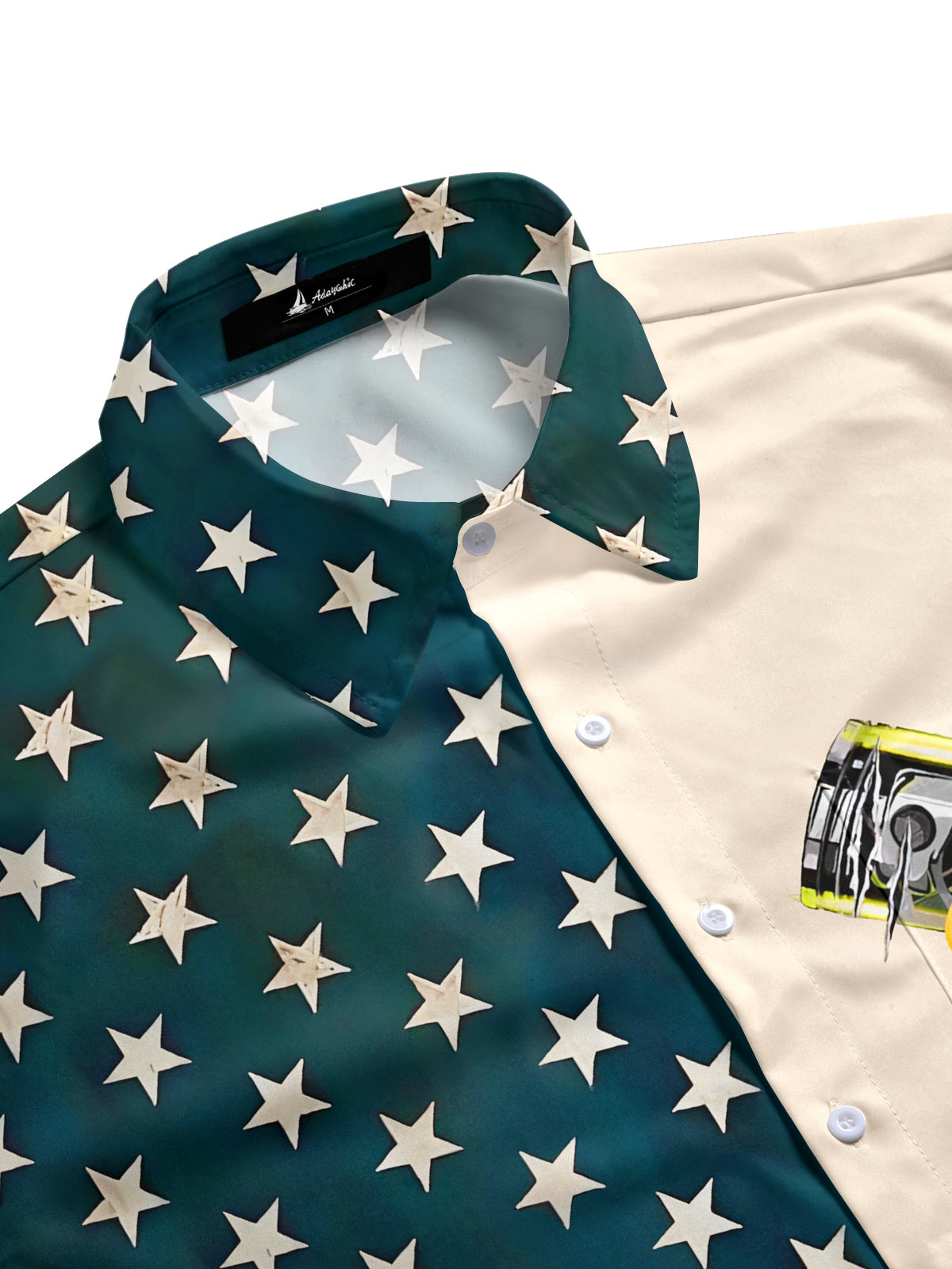 Independence Day Flag Eagle Print Men's Pocket Short Sleeve Shirts