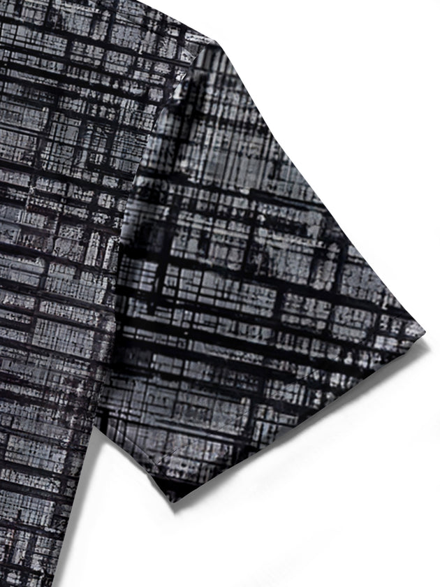 men's printed shirt close-up short sleeve