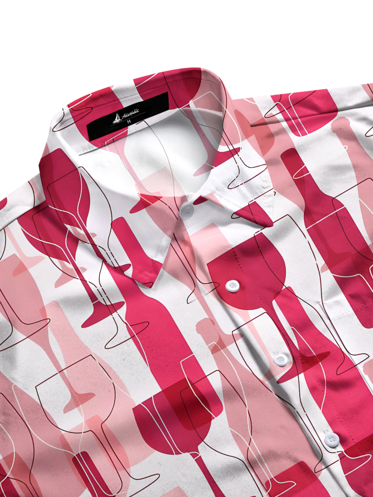 Wine Glass Men's Pocket Short Sleeve Shirts