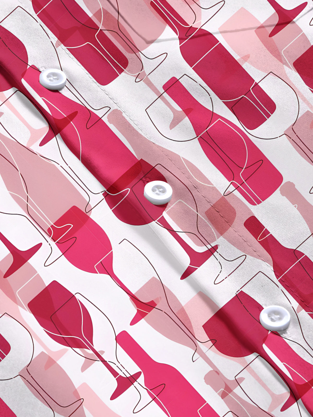 Wine Glass Men's Pocket Short Sleeve Shirts