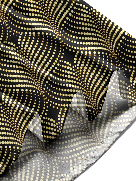 Men's geometric print short sleeve shirt lifestyle front view