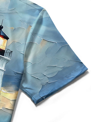 men's printed shirt close-up short sleeve