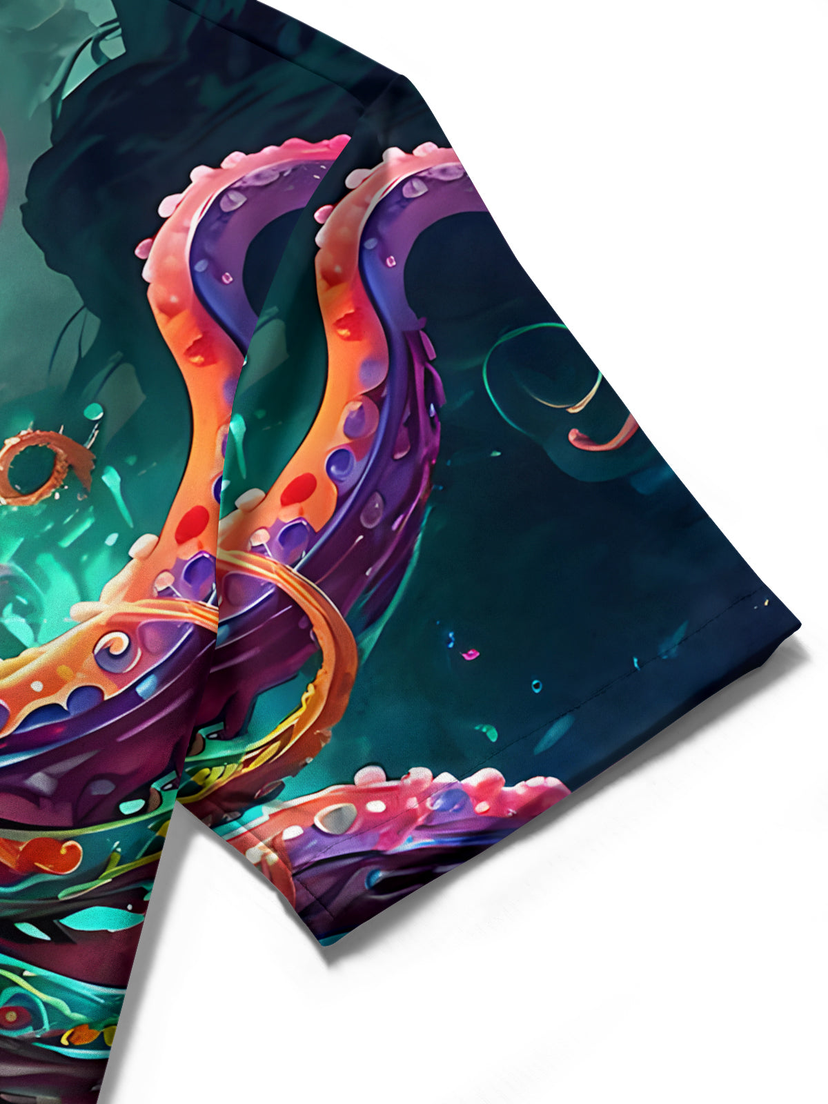 Octopus Art Print Men's Pocket Short Sleeve Shirts