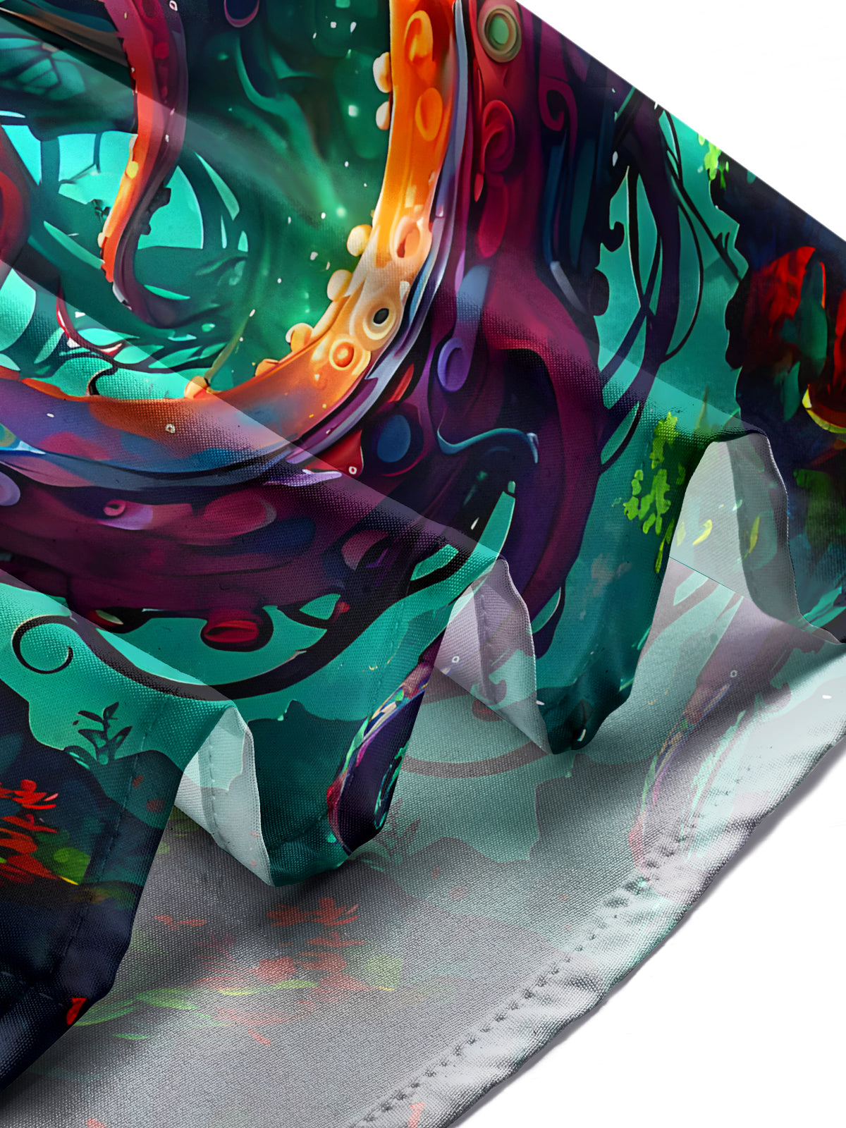 Octopus Art Print Men's Pocket Short Sleeve Shirts