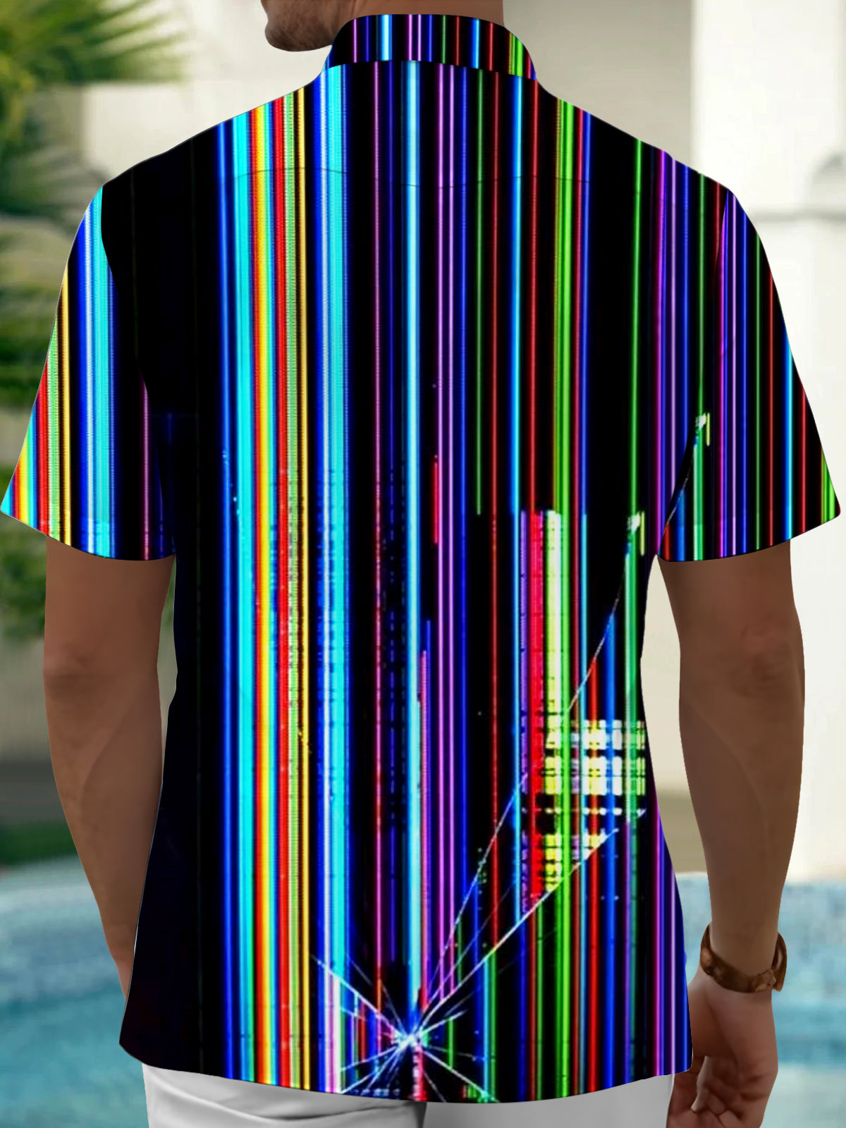 Stripe Men's Pocket Short Sleeve Shirts