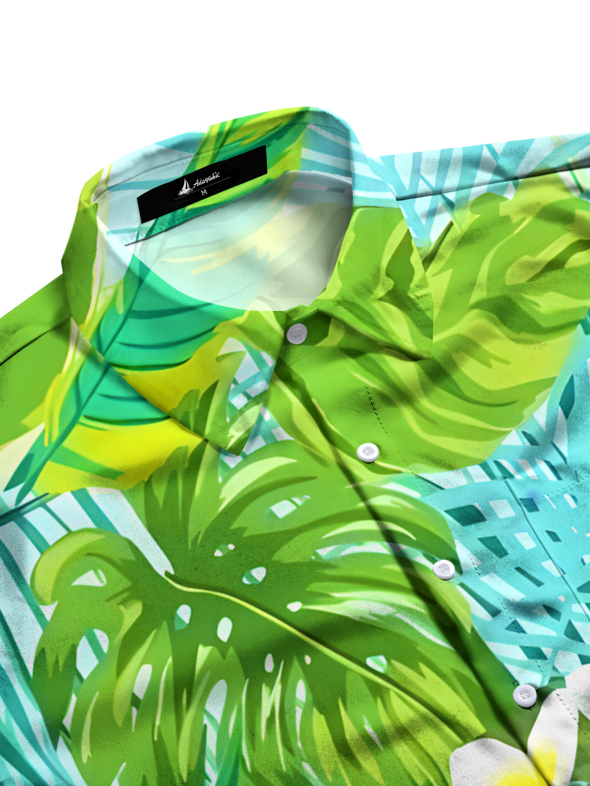 Floral Leaf Men's Pocket Short Sleeve Shirts