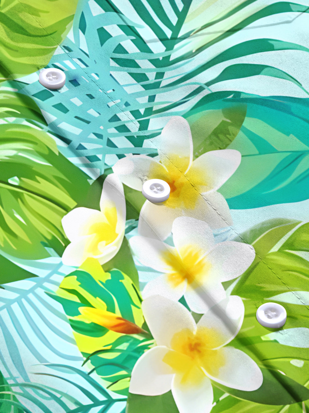 Floral Leaf Men's Pocket Short Sleeve Shirts