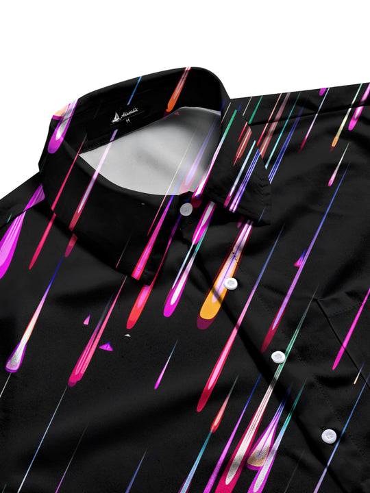 men's printed short sleeve flat lay shirt