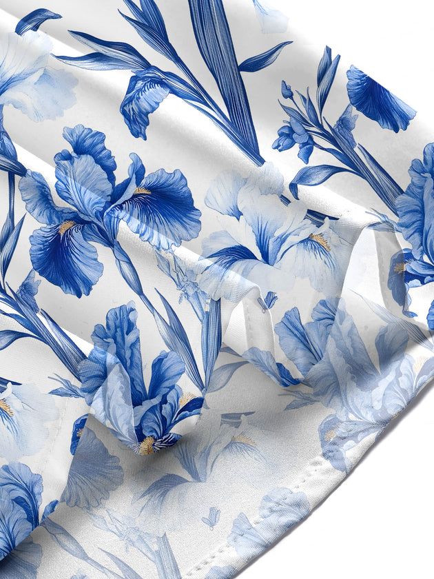 Men floral short sleeve shirt lifestyle photo