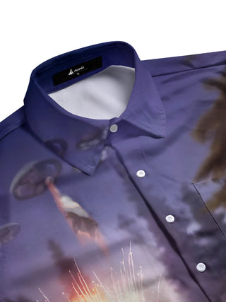 men's USA print shirt side view