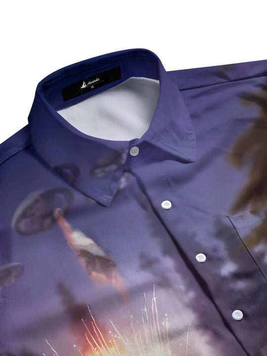 men's USA print shirt side view