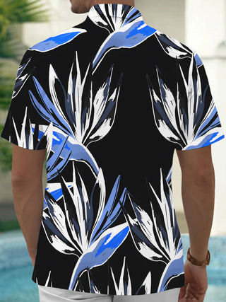 men's flower print shirt back view
