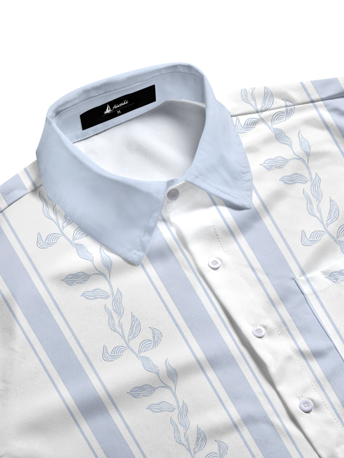 Plant Print Men's Pocket Short Sleeve Shirts