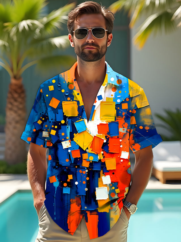 men's tie dye shirt front view