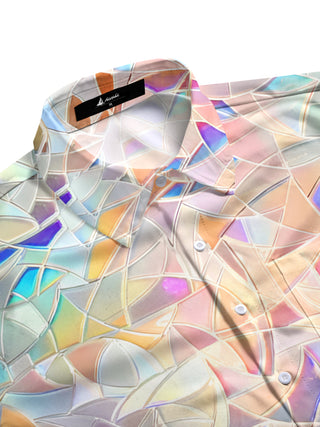 men's pattern print shirt side view