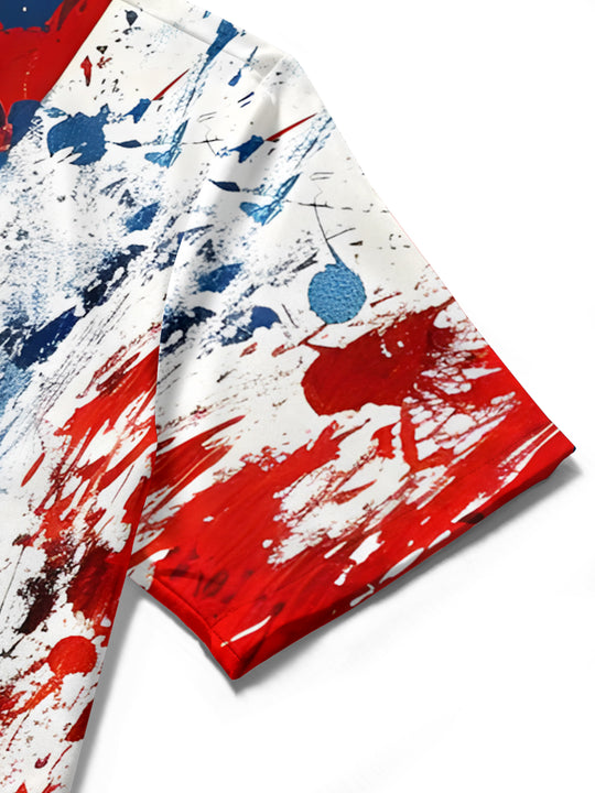 men's tie dye shirt close-up short sleeve