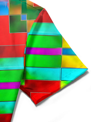 men's printed shirt close-up short sleeve