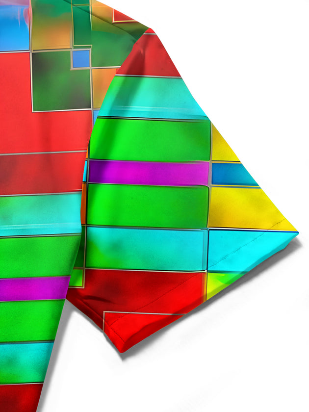 men's printed shirt close-up short sleeve