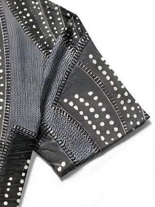 men's printed shirt close-up short sleeve
