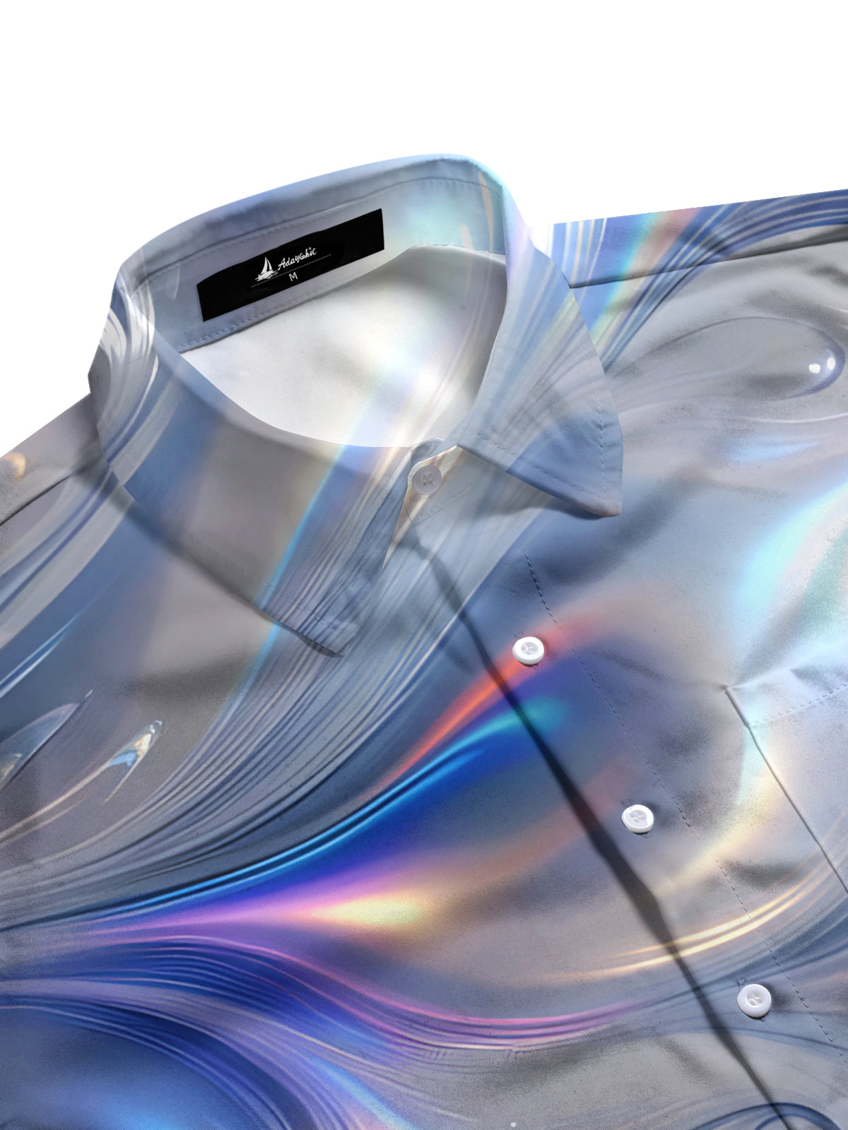 Abstract Gradient Print Men's Pocket Short Sleeve Shirts