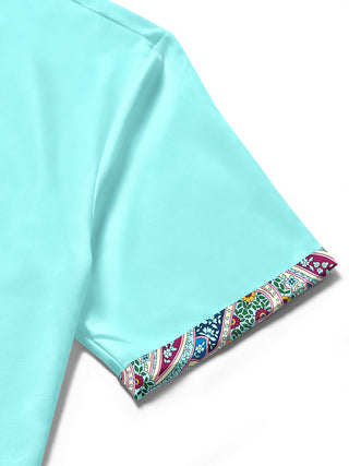 men's floral shirt close-up short sleeve