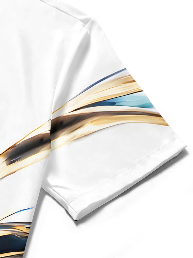 Men's floral short sleeve shirt fabric texture close-up detail