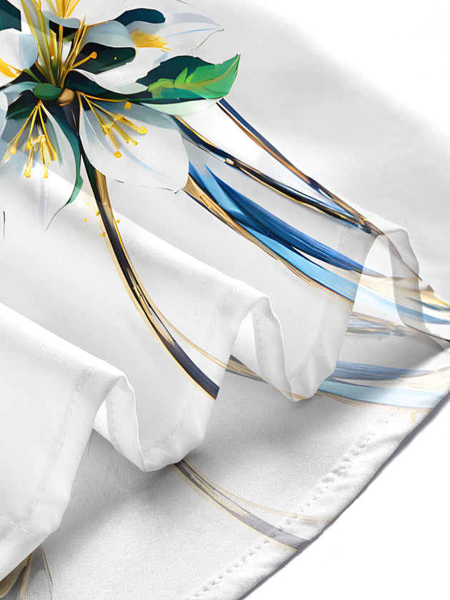 Men's floral short sleeve shirt lifestyle side view