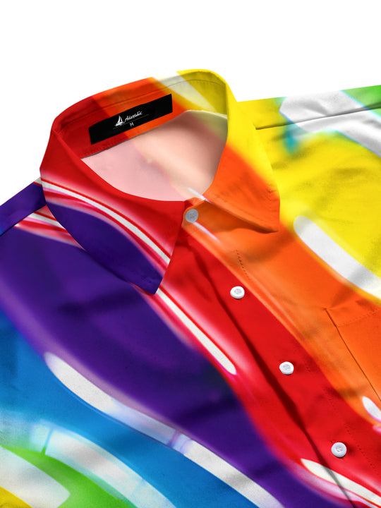 men's tie-dye shirt side view