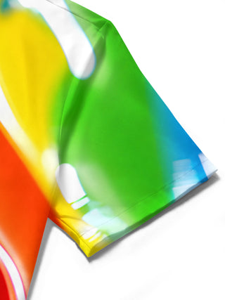 men's tie dye shirt close-up short sleeve