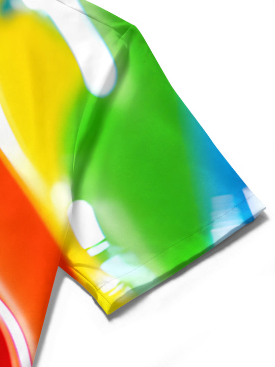 men's tie dye shirt close-up short sleeve