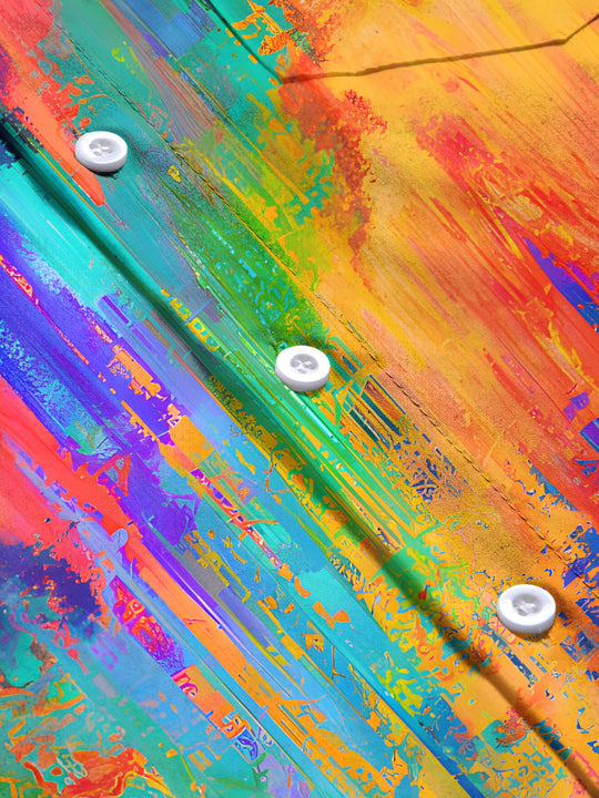 men's tie dye short sleeve flat lay shirt