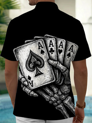 men's skeleton pattern shirt back view