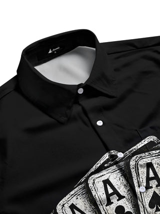 men's gothic print shirt side view