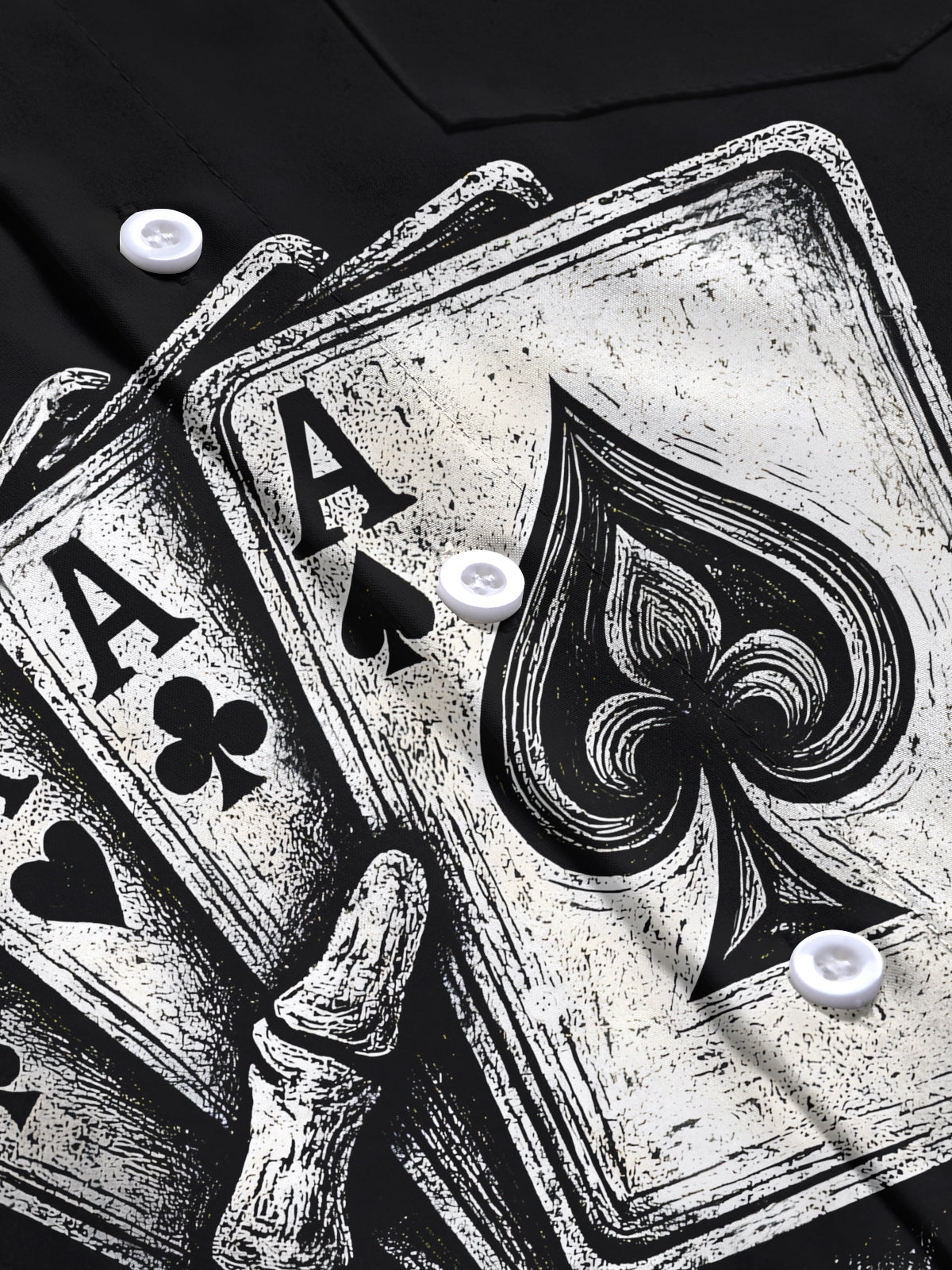 Skull Poker Men's Pocket Short Sleeve Shirts