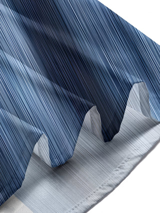 Men's gradient stripe print short sleeve shirt close-up detail of fabric texture