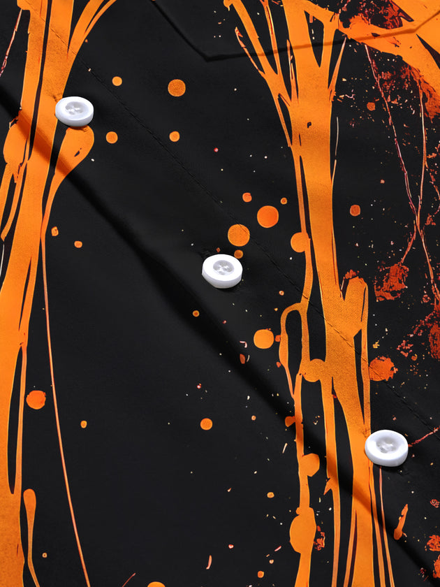 Men's gradient print pocket half sleeve shirt flat lay