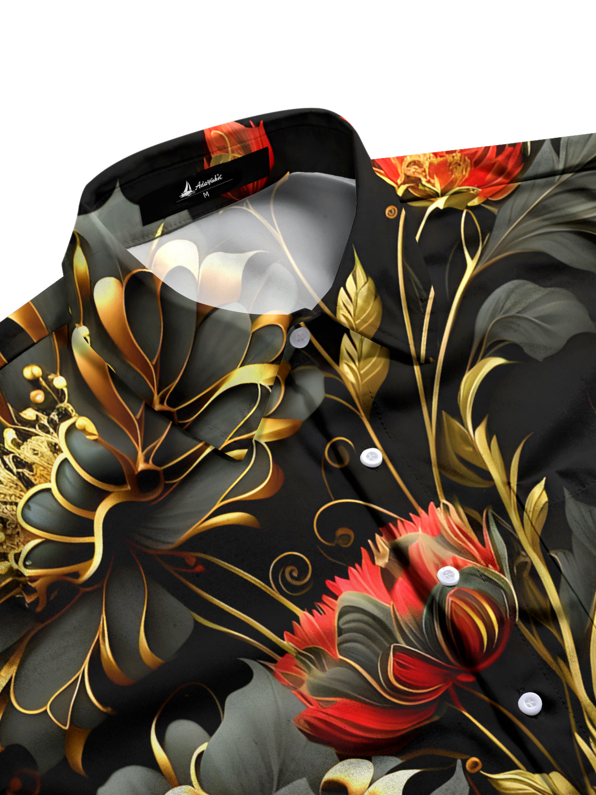 Floral Men's Pocket Short Sleeve Shirts