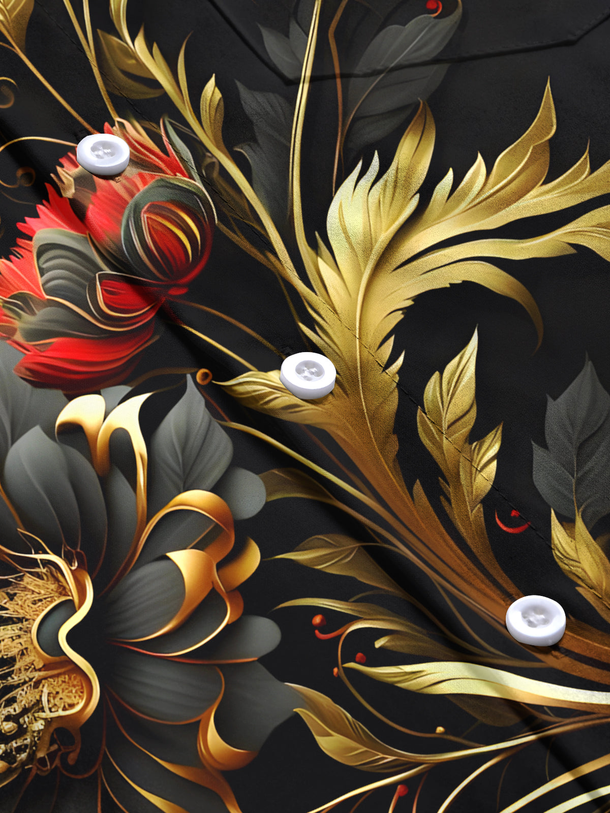 Floral Men's Pocket Short Sleeve Shirts