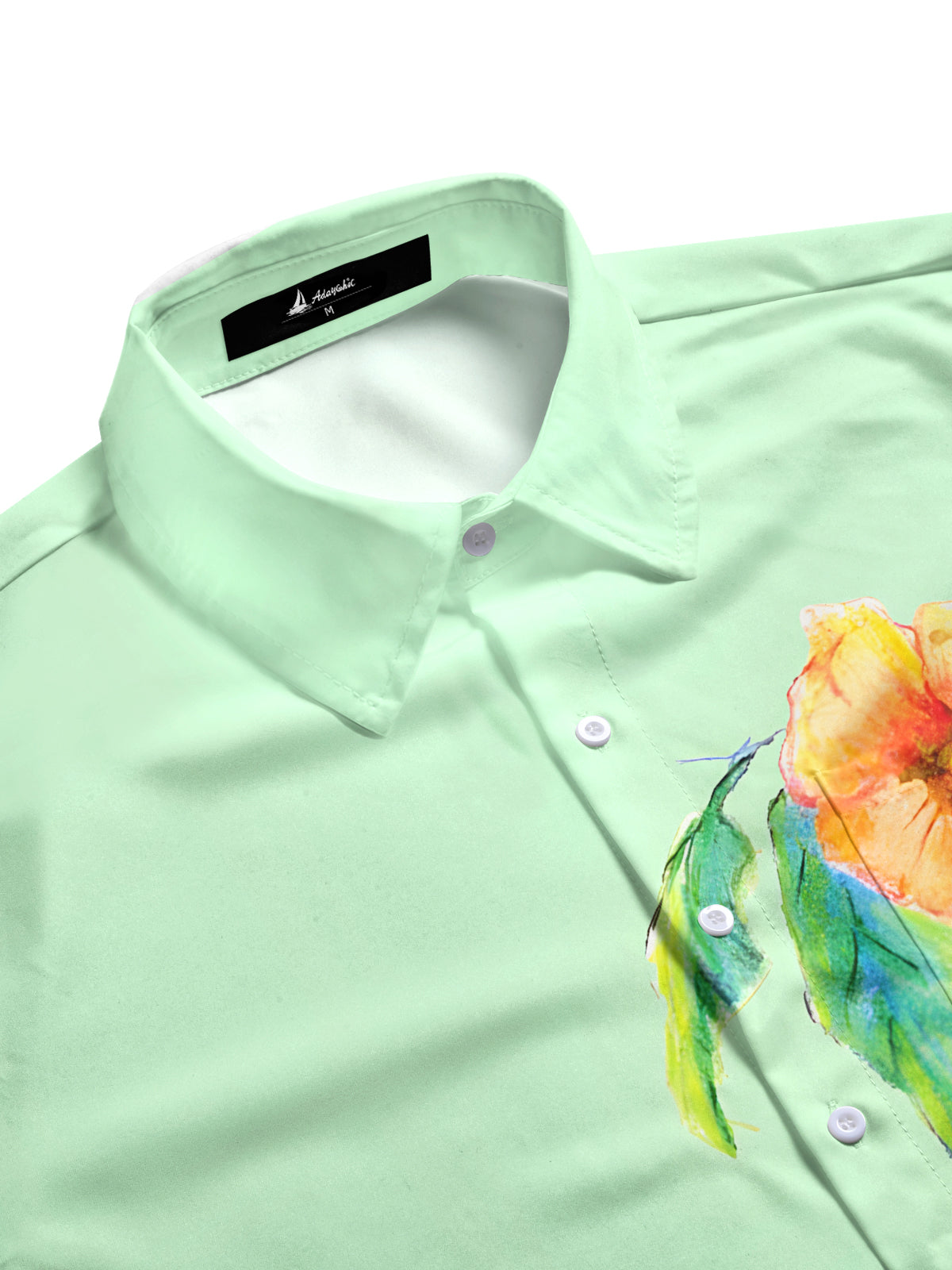 Bird Floral Men's Pocket Short Sleeve Shirts